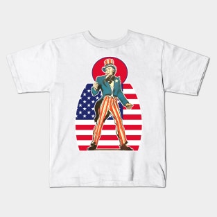 United States of America Uncle Sam patriot Kids T-Shirt